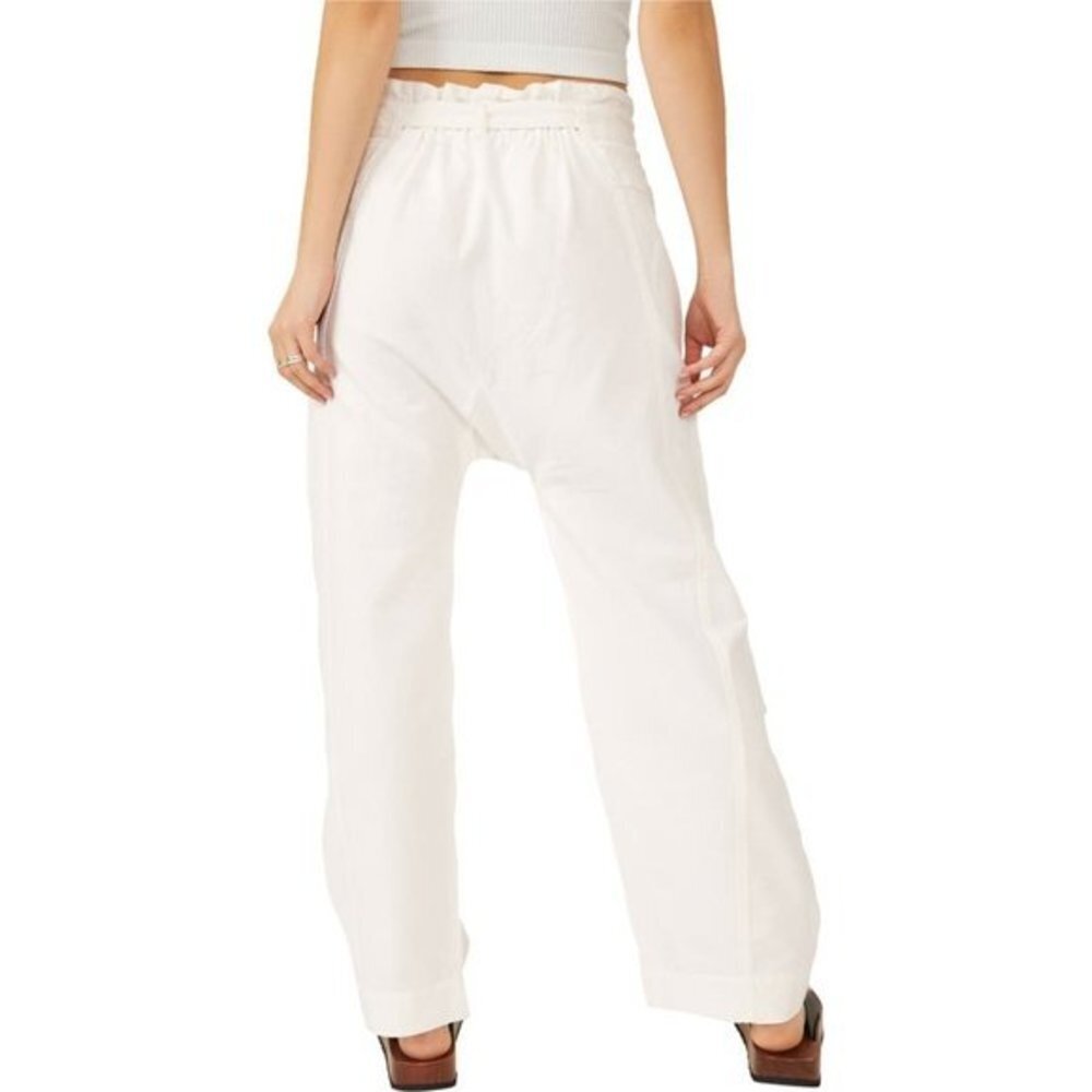 NWOT FREE PEOPLE Sky Rider Straight Leg Paperbag Pants SIZE S - Picture 3 of 9